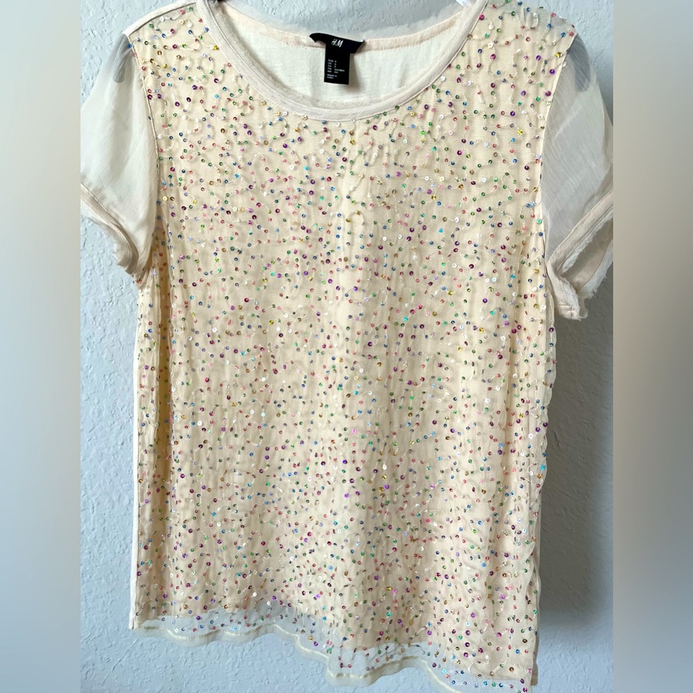 H&M Women’s Sequin Glitter Top